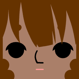 Anime classic square face with big eyes, tan skin, neutral, and for Discord.