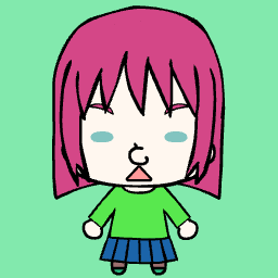 Anime square face avatar with glasses, poker, and face.