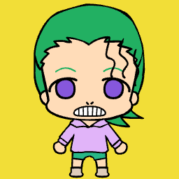 Chibi anime avatar with open mouth and buck teeth.