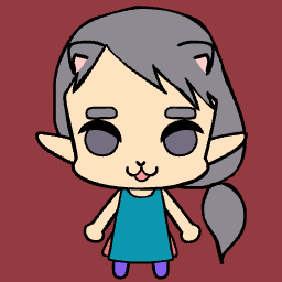 Chibi anime character icon with big eyes and blush.